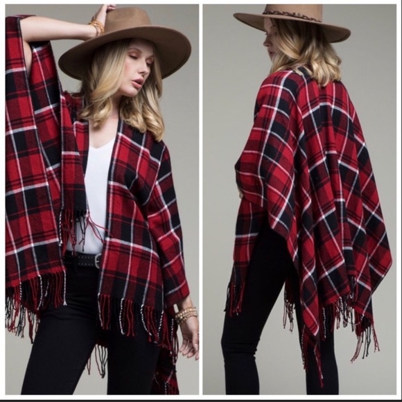 Sweaters | Newred Black Warm Ruana Poncho Poncho | Poshmark